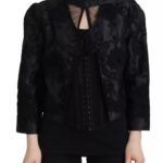 Black Lace Sheer Corset Organza Silk Jacket